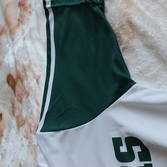 ADIDAS MENS T-SHIRT TOP SMALL WHITE/GREEN 100% POLYESTER - Picture 5 of 7